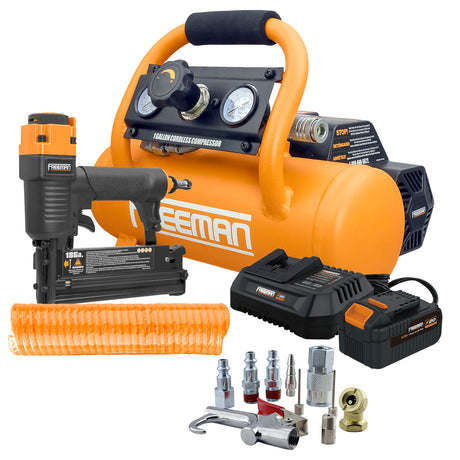 PE1GCCK 20 Volt Cordless 1 Gallon Air Компрессор  and 3-in-1 Pneumatic Финиш Nailer / Stapler Kit