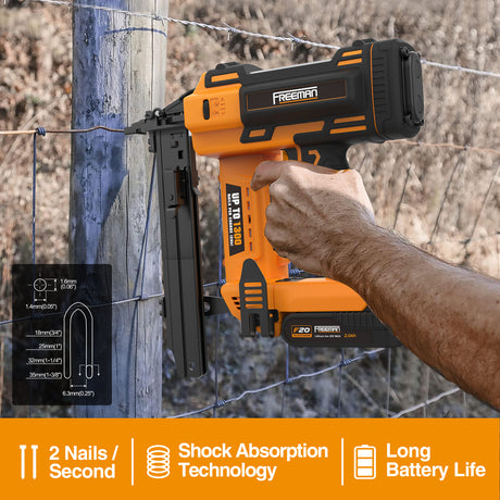 PE20VFS16 20 Volt Cordless 16-Gauge 1" степлер для ограждений, комплект