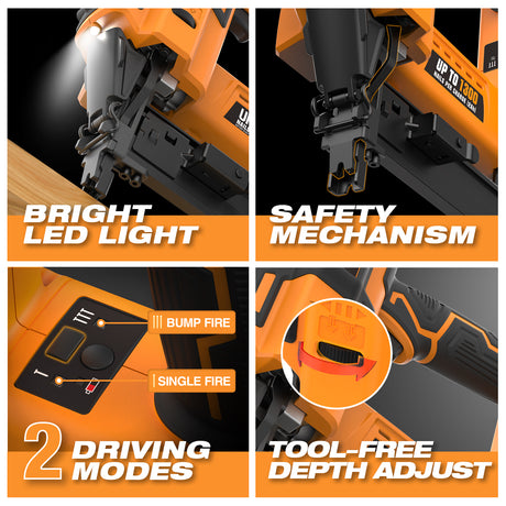 PE20VFS16 20 Volt Cordless 16-Gauge 1" степлер для ограждений, комплект